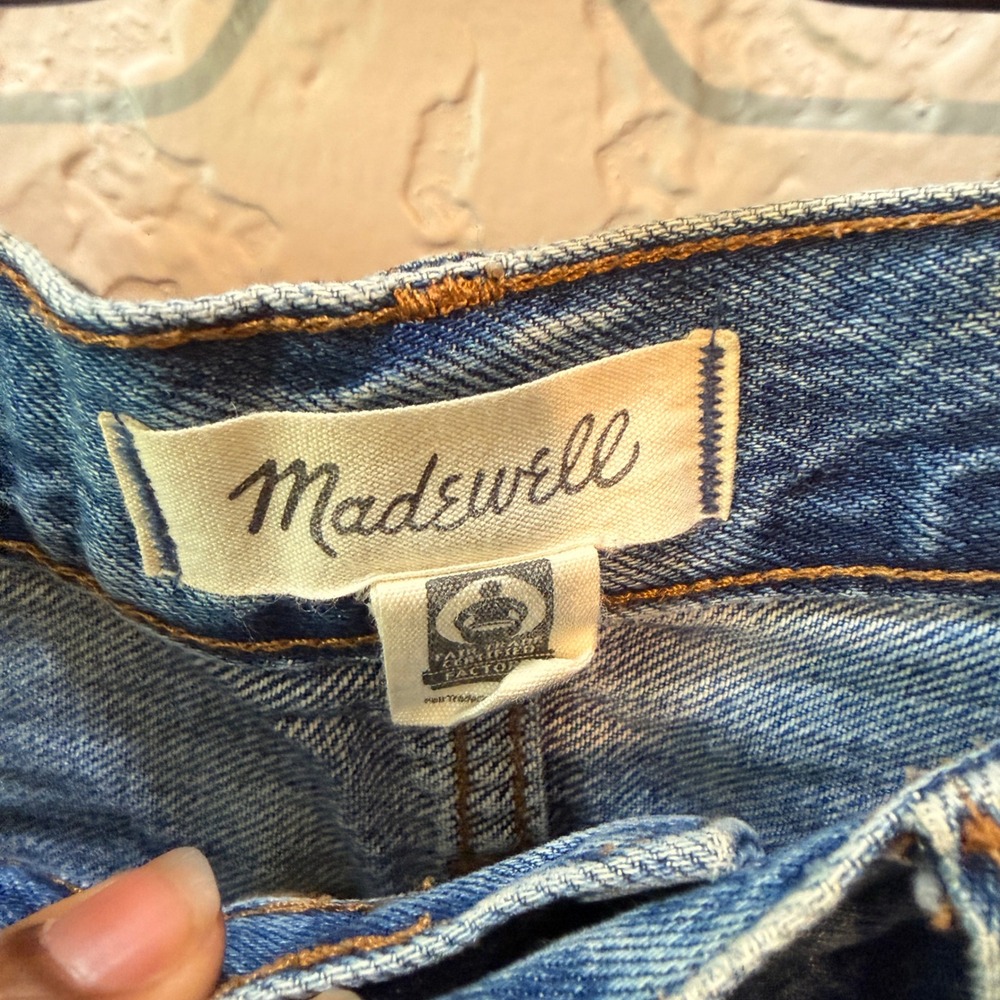 Madewell Relaxed Denim Cutoff Shorts 27 High Rise Vintage Aesthetic Raw Hem Boho - Picture 4 of 5